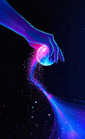 梦幻手指星球艺术插画