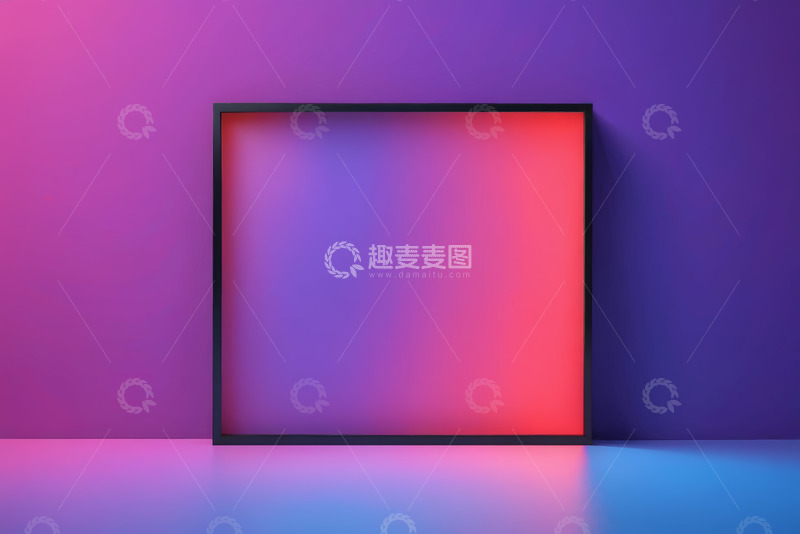 高清大图下载【趣麦麦图】彩色渐变背景黑色框架