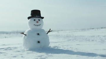 朴素雪人背景海报