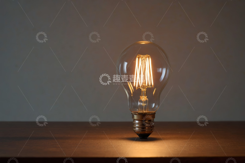 高清大图下载【趣麦麦图】发光灯泡静物特写
