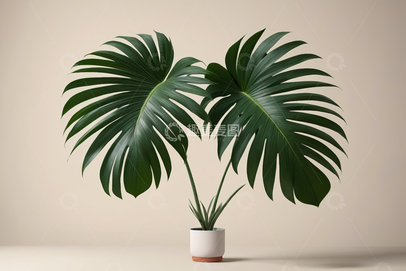 高清大图下载【趣麦麦图】室内盆栽龟背竹绿植