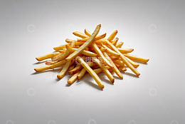 堆叠的美味油炸薯条