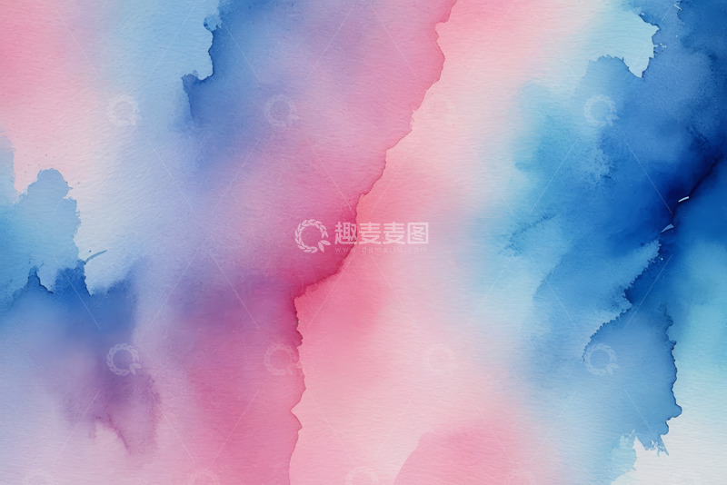 高清大图下载【趣麦麦图】粉蓝渐变水彩背景纹理