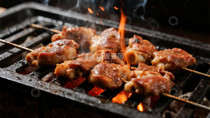 高清大图下载【趣麦麦图】美食烧烤之炭烤鸡胗