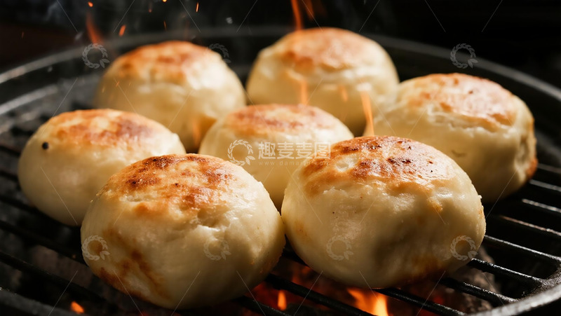 高清大图下载【趣麦麦图】美食烧烤之烤馒头