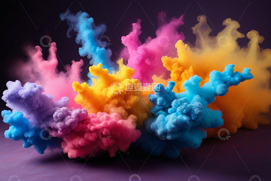彩色粉末烟雾爆发效果