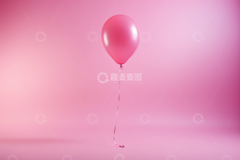 高清大图下载【趣麦麦图】粉色背景中的单个气球