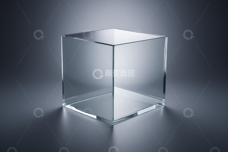 高清大图下载【趣麦麦图】透明立方体静物展示