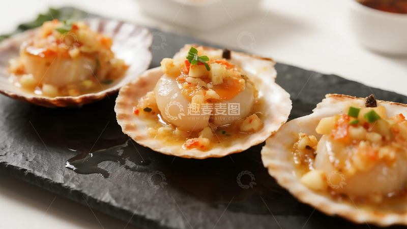 高清大图下载【趣麦麦图】美食烧烤之扇贝