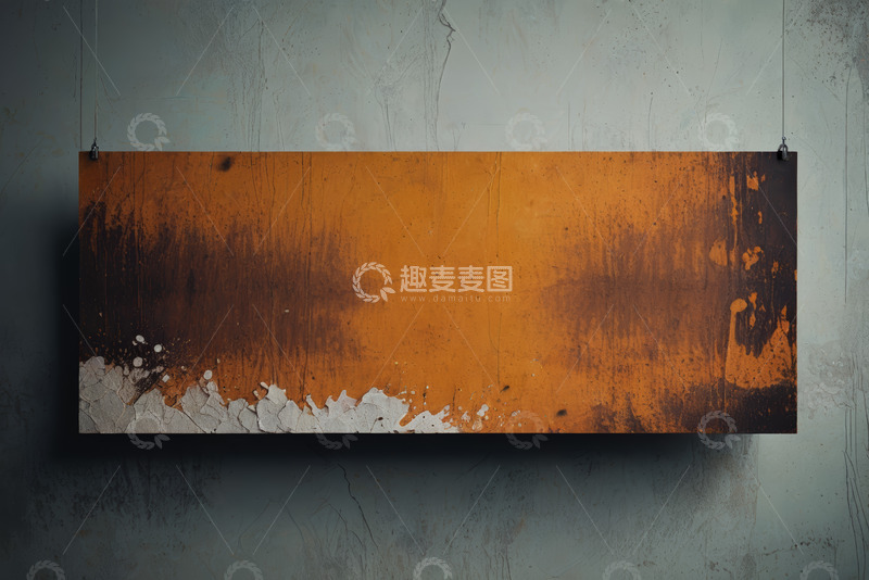 高清大图下载【趣麦麦图】挂墙锈迹斑驳金属板背景