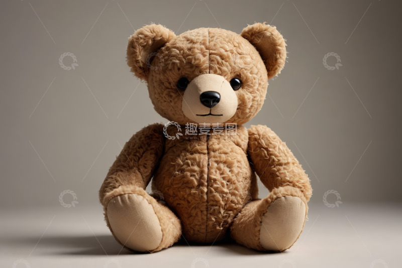 高清大图下载【趣麦麦图】坐着的棕色毛绒玩具熊