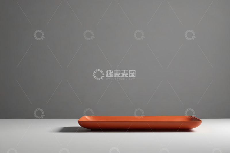 高清大图下载【趣麦麦图】橙色长方形餐盘静物展示