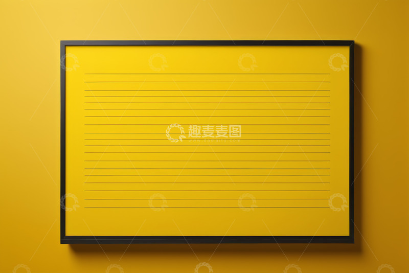 高清大图下载【趣麦麦图】黄色背景带框横线信纸