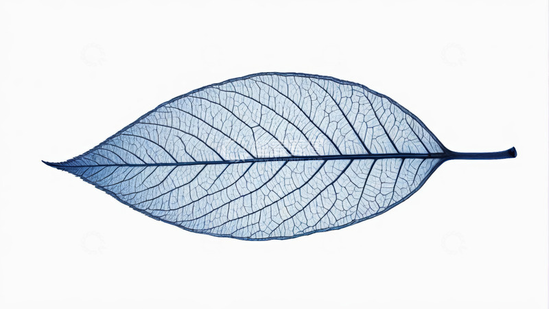 高清大图下载【趣麦麦图】蓝色叶脉清晰的叶片素材
