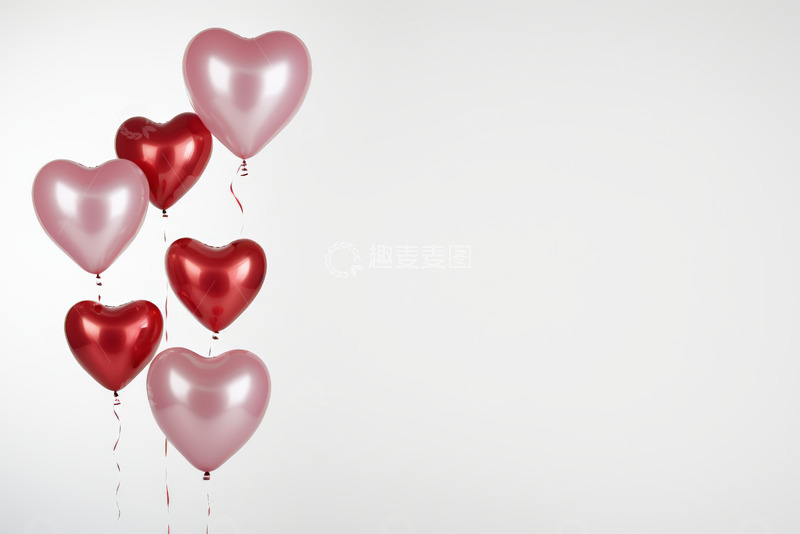 高清大图下载【趣麦麦图】心形气球庆祝素材