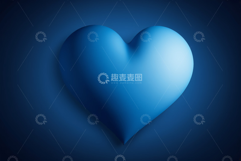 高清大图下载【趣麦麦图】蓝色心形图案背景素材