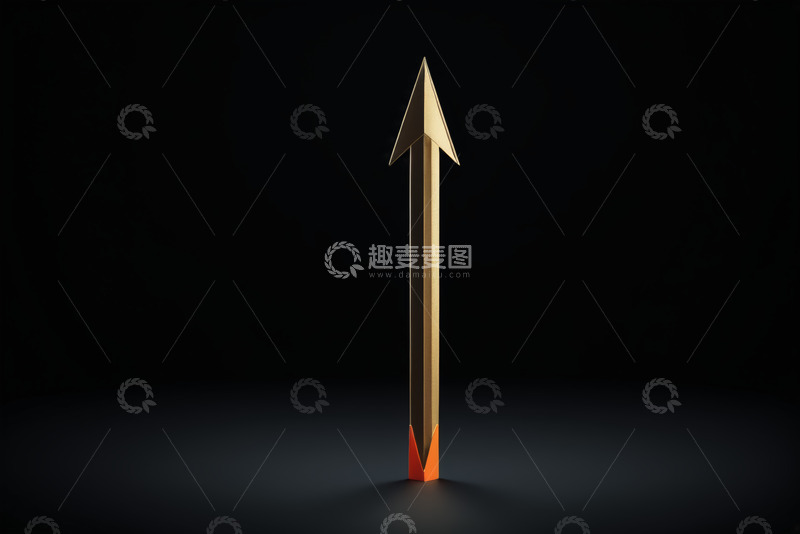 高清大图下载【趣麦麦图】黑色背景金色箭头素材