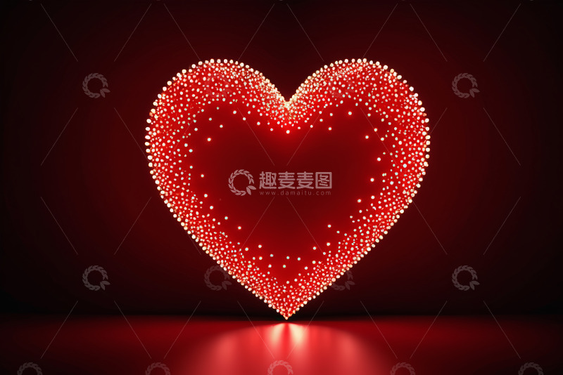 高清大图下载【趣麦麦图】红色爱心浪漫背景素材