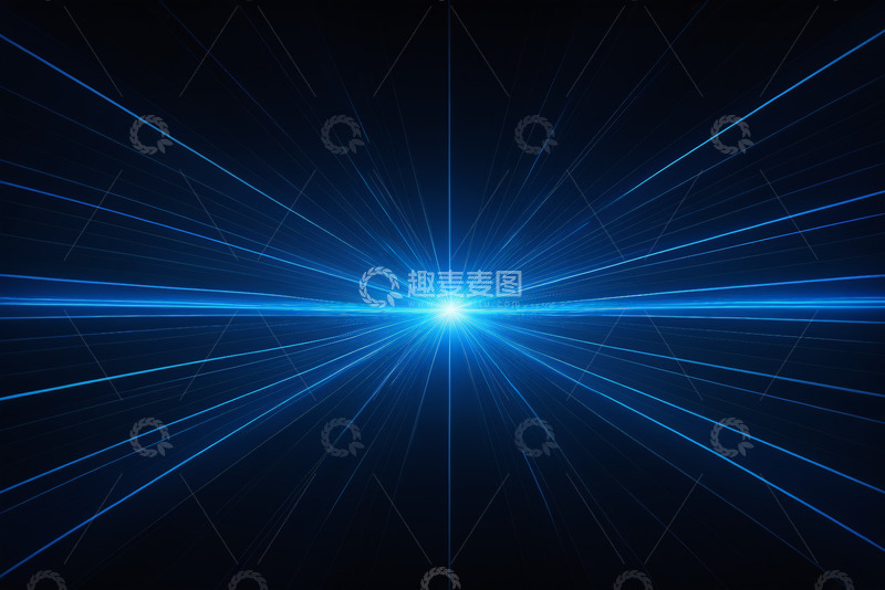 高清大图下载【趣麦麦图】蓝色光线放射抽象背景