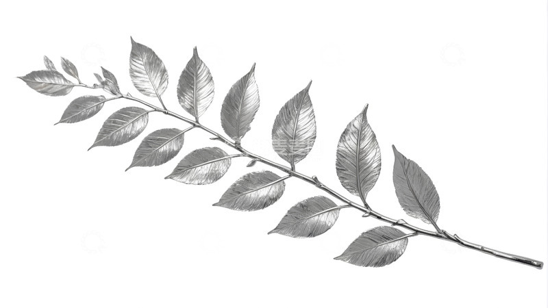 高清大图下载【趣麦麦图】银色枝叶特写