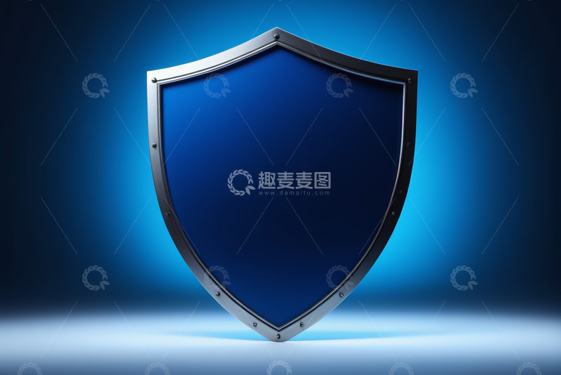 高清大图下载【趣麦麦图】蓝色金属盾牌素材