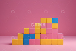 彩色立方体堆叠造型