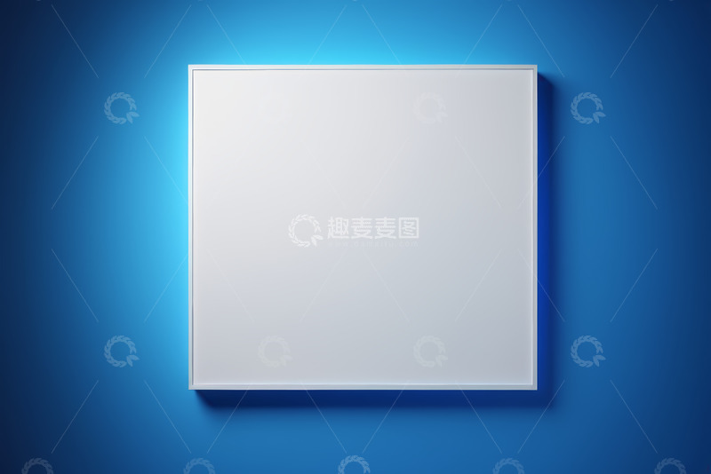 高清大图下载【趣麦麦图】蓝色背景白色方形展示框