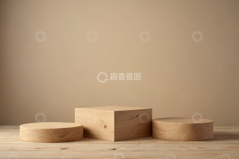 高清大图下载【趣麦麦图】木质展示台静物背景图