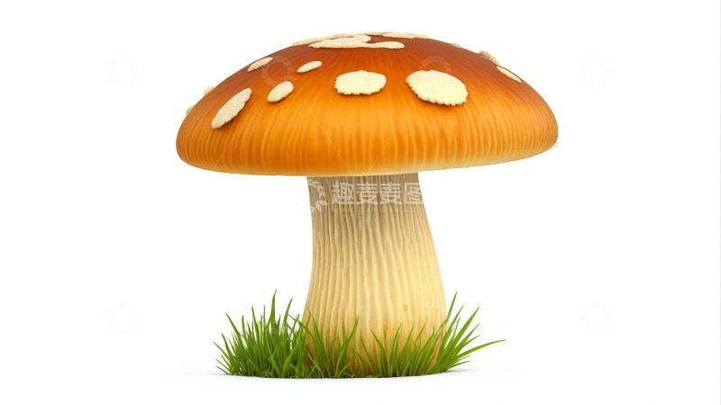 高清大图下载【趣麦麦图】橙色斑点蘑菇特写