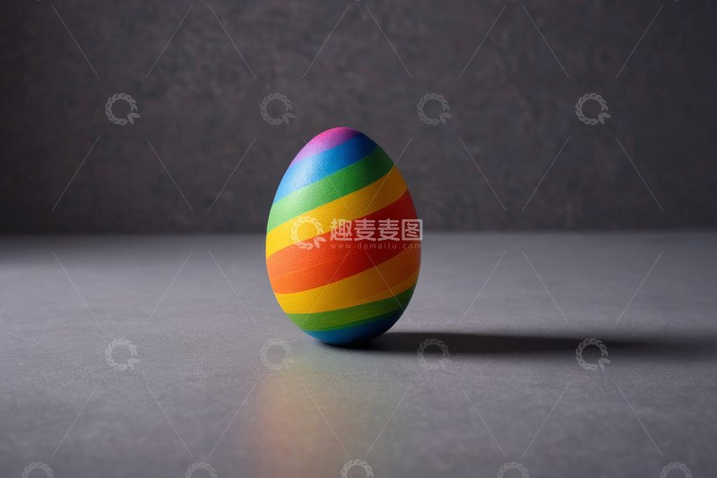 高清大图下载【趣麦麦图】彩色条纹复活节鸡蛋特写