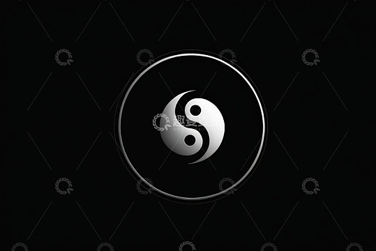 黑色背景中的阴阳符号图案