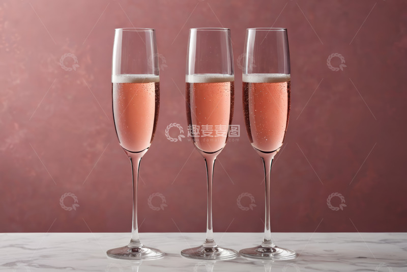 高清大图下载【趣麦麦图】三杯盛装香槟的高脚杯