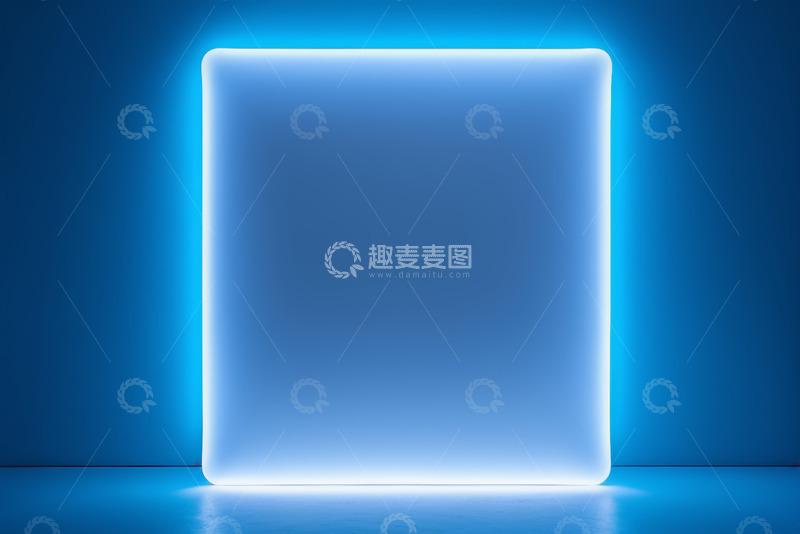 高清大图下载【趣麦麦图】蓝色发光方形背景素材