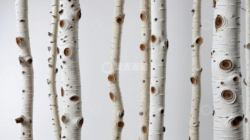 高清大图下载【趣麦麦图】白色树干特写素材