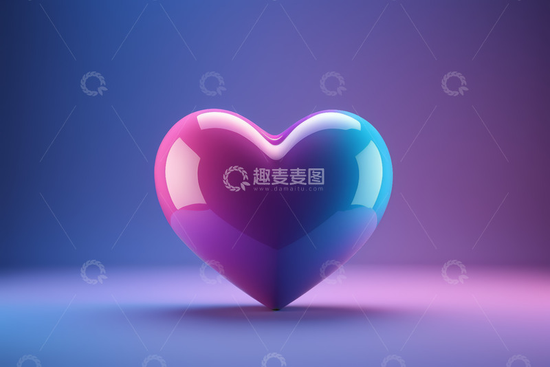 高清大图下载【趣麦麦图】彩色心形立体图形