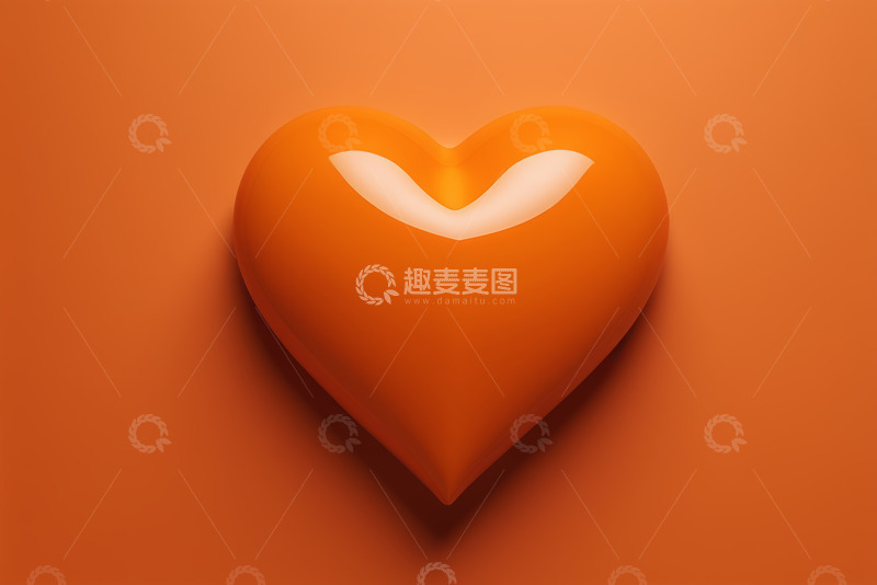 高清大图下载【趣麦麦图】橙色心形图案背景素材
