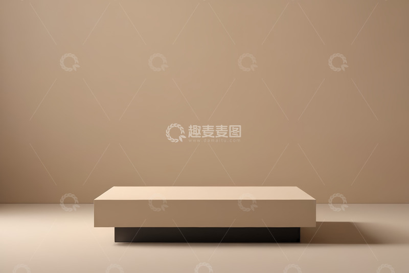 高清大图下载【趣麦麦图】米色简约展示台背景图