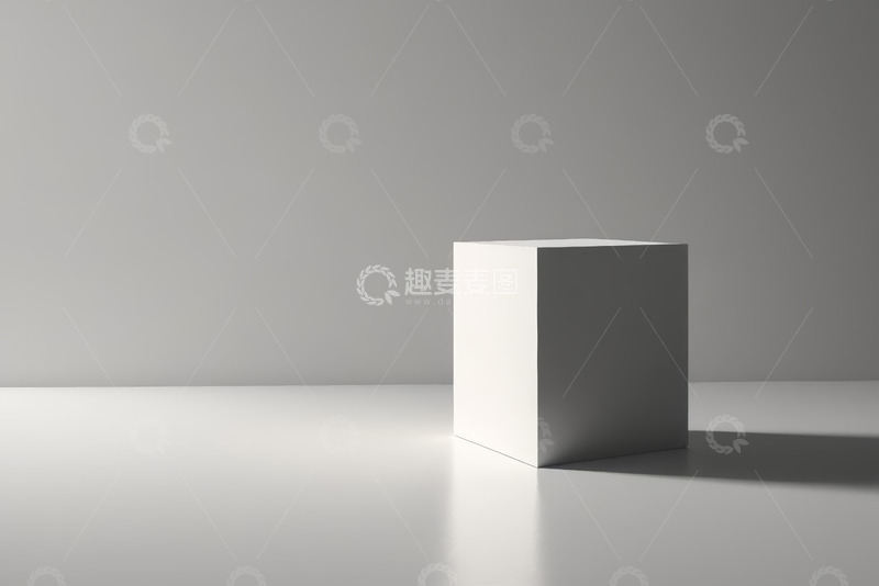 高清大图下载【趣麦麦图】白色立方体简约背景素材