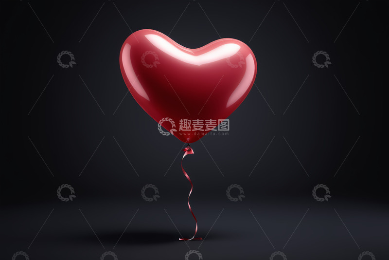 高清大图下载【趣麦麦图】红色心形气球特写
