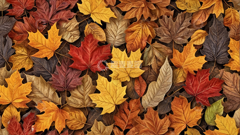 高清大图下载【趣麦麦图】多彩秋叶背景素材