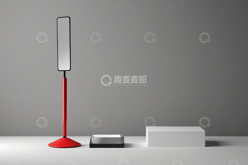 高清大图下载【趣麦麦图】现代简约风格落地镜与摆件