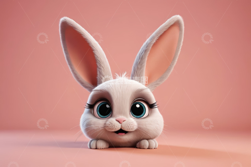 高清大图下载【趣麦麦图】可爱动画兔子特写