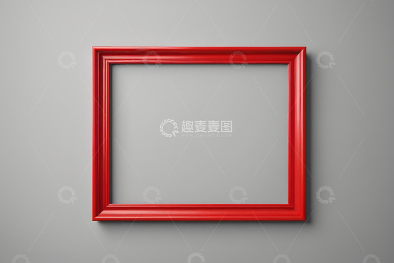 灰色背景上的红色相框
