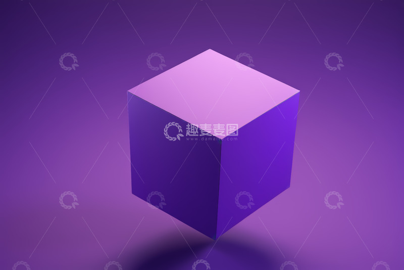 高清大图下载【趣麦麦图】紫色背景中的立体立方体