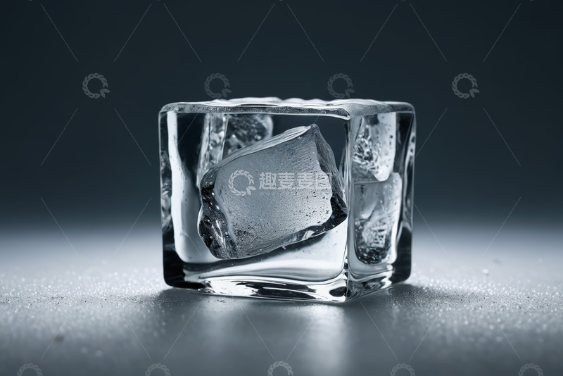 高清大图下载【趣麦麦图】透明立方体冰块特写