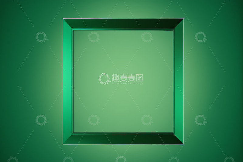 高清大图下载【趣麦麦图】绿色背景方形框架素材