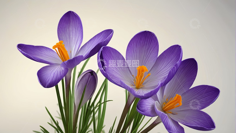 高清大图下载【趣麦麦图】紫色番红花特写