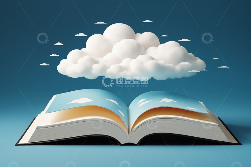 高清大图下载【趣麦麦图】翻开书本内现云端景象