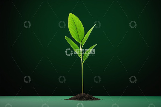 绿色背景中的新生植物