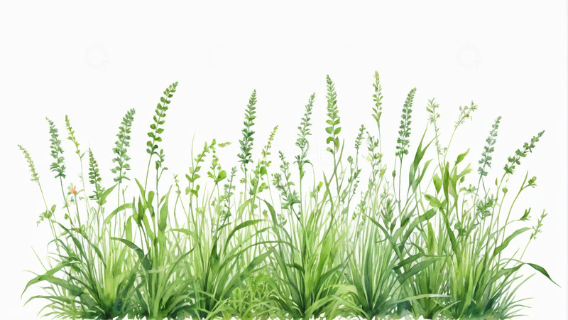 高清大图下载【趣麦麦图】绿色植物水彩画素材
